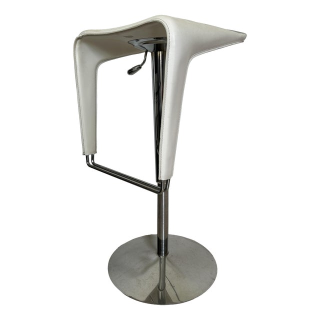 Vintage Italian Leather Bar Stool, 1980s For Sale