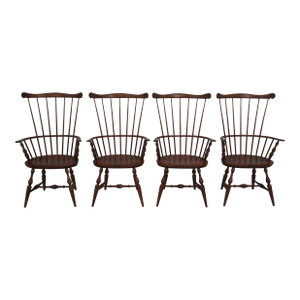 Set of 4 Warren Chairwork Windsor Style Dining Armchairs
