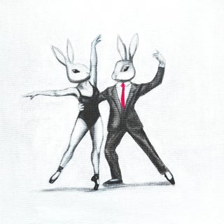 Fine Art Print of Whimsical Bunnies Ballet Dancing by Max and Alma For Sale