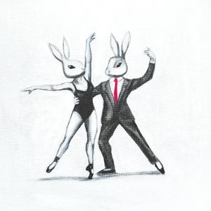 Fine Art Print of Whimsical Bunnies Ballet Dancing by Max and Alma