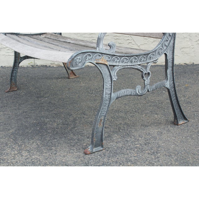 Berkeley & Foundry Vintage Cast Iron & Oak Garden Bench Chairish