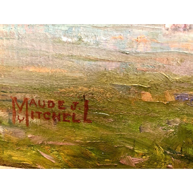 Textile Kansas Farmland Plein Air Landscape, by Maude J. Mitchell (1875-1957) For Sale - Image 7 of 10