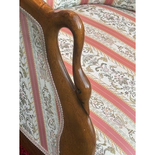 Charles X Style Wooden Armchair with Fabric Upholstery, 1960s For Sale - Image 6 of 8