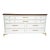 1970s Off White / Cream 10 Drawer Bassett Dresser With Champagne Gold Hardware. For Sale