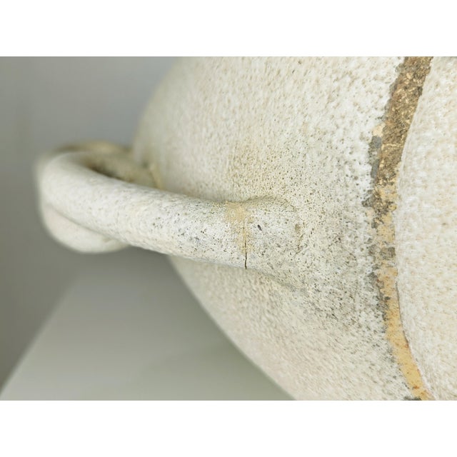 Beige Large Mid-Century Hand-Painted Ceramic Vase by L. Poggi Assalini for Ce as Albisola, Italy, 1950s For Sale - Image 8 of 18