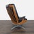 Animal Skin Vintage Heywood-Wakefield Mid Century Modern Black Leather Lounge Chair & Ottoman For Sale - Image 7 of 18