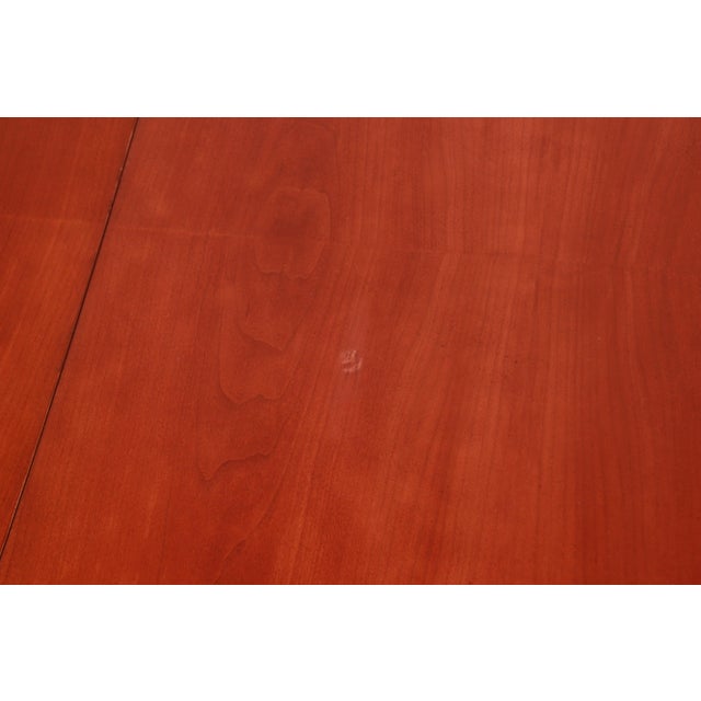 Baker Furniture Neoclassical Inlaid Cherry and Burl Wood Extension Dining Table For Sale - Image 11 of 13