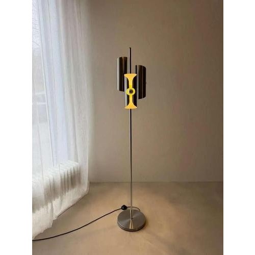 Space Age Floor Lamp in Brushed Aluminum from Polam For Sale - Image 4 of 4