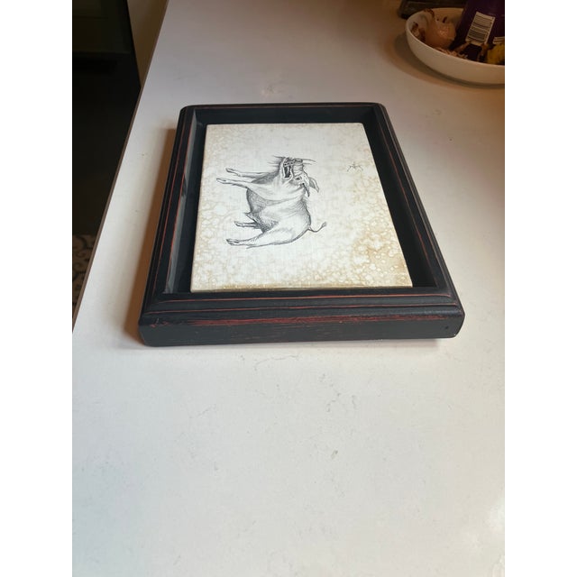 This is a beautiful and delicately drawn depiction of a wild boar, rendered in an almost medieval style with amazing...