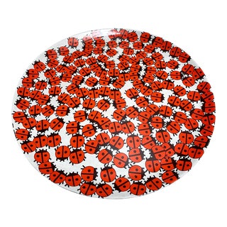 Vintage Cheerful Ladybug Tray For Sale