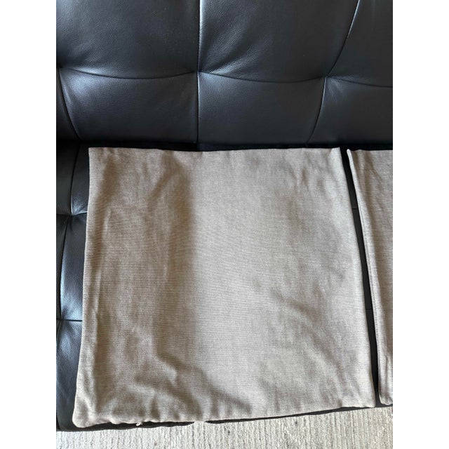 Beautiful pair of understated Restoration Hardware decorative pillows in a warm natural taupe/greige neutral. The...