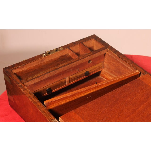 19th Century Walnut Marine Writing Desk with Hidden Compartment For Sale - Image 12 of 13