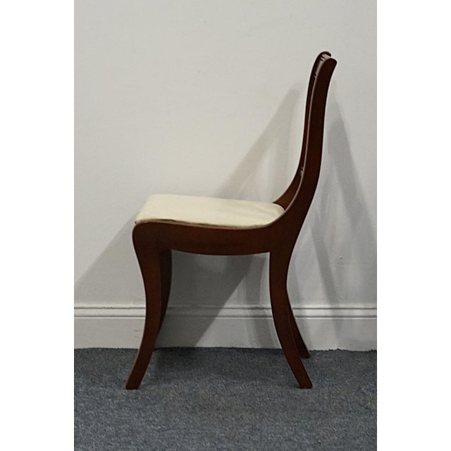 Wood Vintage Antique Solid Mahogany Traditional Duncan Phyfe Style Lyre / Harp Back Dining Side Chair For Sale - Image 7 of 8