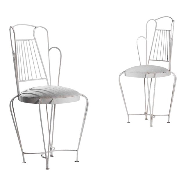 1950s French Metal Garden Chairs a Pair Chairish