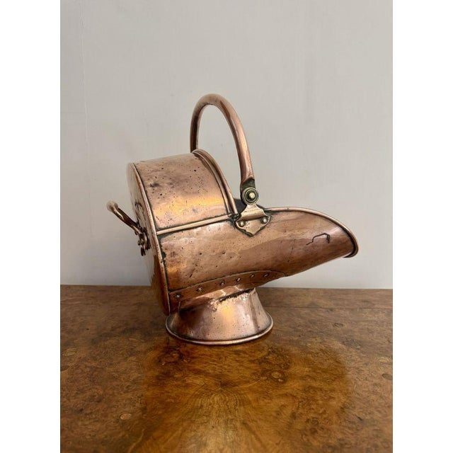 Early 19th Century Antique George III Copper Coal Scuttle, 1800s For Sale - Image 5 of 6