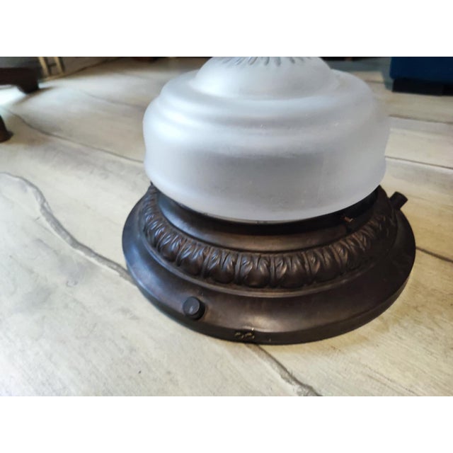 Art Nouveau Brass Ceiling Lamp, 1890s For Sale - Image 6 of 7