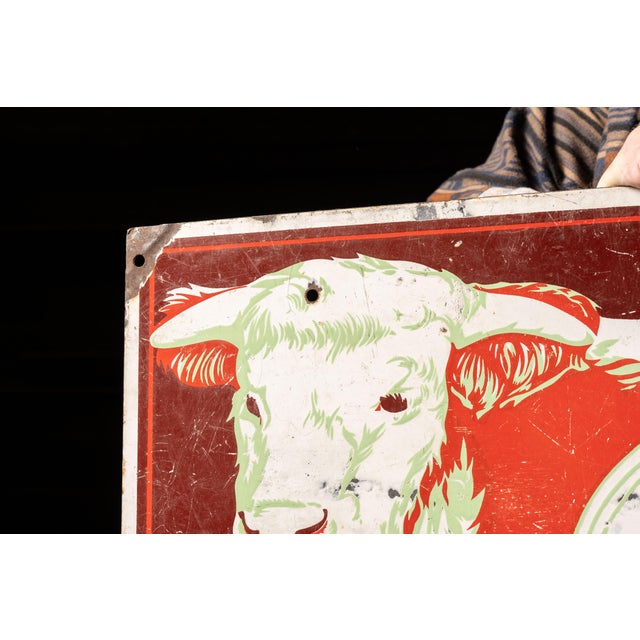 1930s Vintage Ruchti Bros Beef SSP Advertising Sign For Sale - Image 5 of 8
