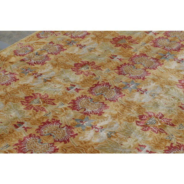 Textile Rug & Kilim’s European Style Rug in Gold With Floral Patterns “Toledo” For Sale - Image 7 of 10