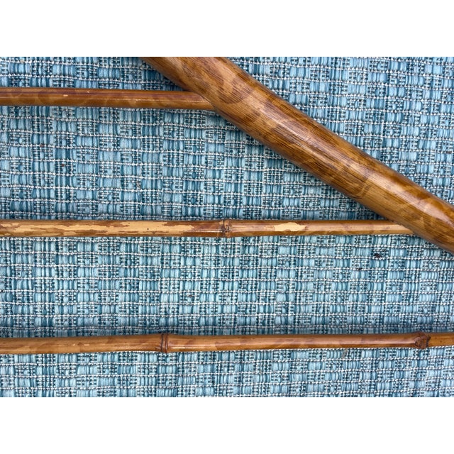 Vintage Rattan & Bamboo Sleigh Bed, Chinoiserie Style For Sale - Image 10 of 11