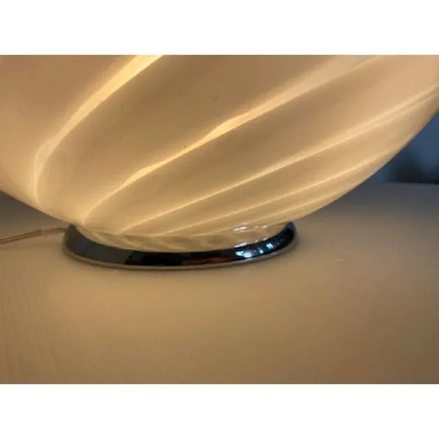 Spiral White Murano Glass Table Lamp by Simoeng For Sale - Image 6 of 9