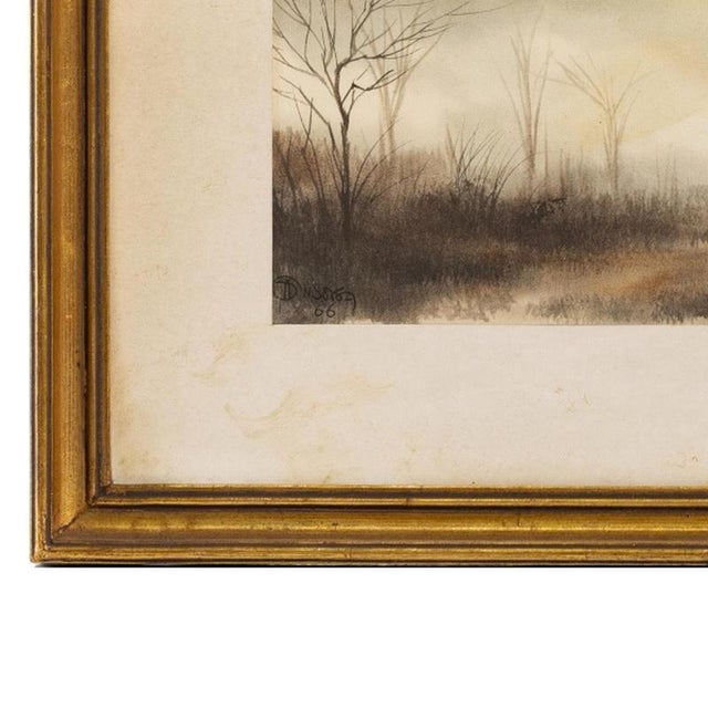 Modern Albano Neves e Sousa, Landscape, 1966, Watercolor For Sale - Image 3 of 6