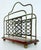English 19th Century Antique English Brass, Mahogany Magazine Stand With 2 Compartments For Sale - Image 3 of 6