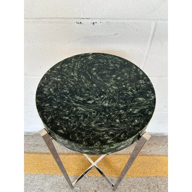 2020s Currey & Co Rina Teal Drinks Table For Sale - Image 5 of 5