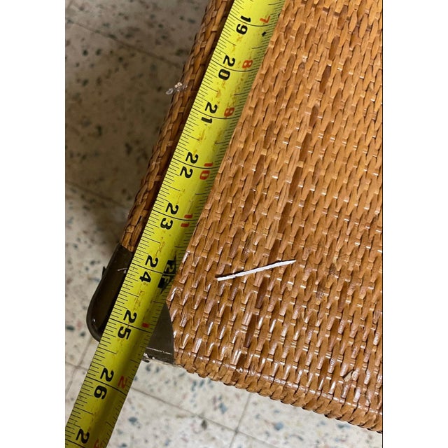 Wood Elegant Vintage Wood and Wicker Colonial Chaise Lounge Attributed to Heywood Wakefield For Sale - Image 7 of 10