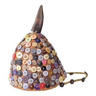 Early 20th Century Lega Bwami Society Button Hat For Sale
