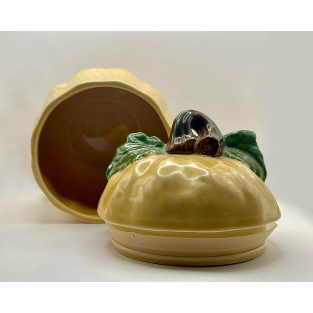 1990’s Ceramic Yellow Squash Canister For Sale - Image 4 of 9
