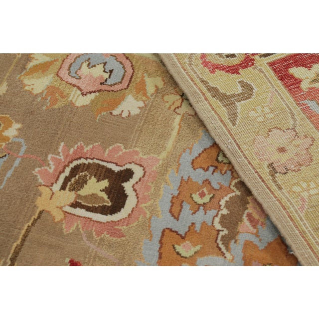 Beige Rug & Kilim’s Persian Tabriz Style Rug in Beige-Brown With Floral Patterns For Sale - Image 8 of 8