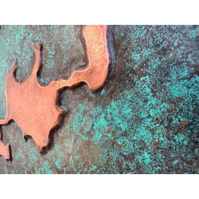 Geologic Abstract Cooper Wall Relief With Green Patina "Strata" by Jeremy Maronpot For Sale - Image 4 of 13