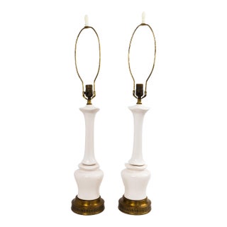 Vintage Ceramic Chinoiserie Lamp Bases - A Pair For Sale