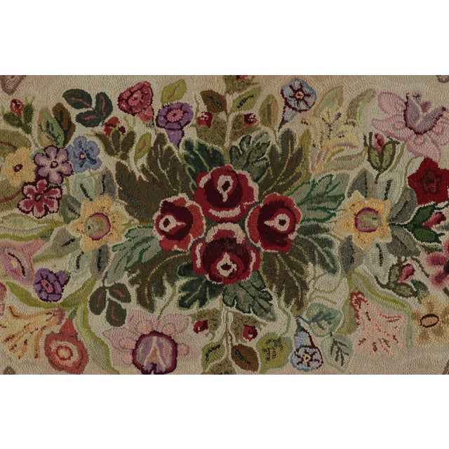 Antique Hooked Rug in Beige-Brown With Colorful Floral Patterns From Rug & Kilim For Sale In New York - Image 6 of 10