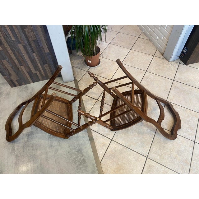 Antique Cane and Wood Chairs, 1890s, Set of 2 For Sale - Image 14 of 18