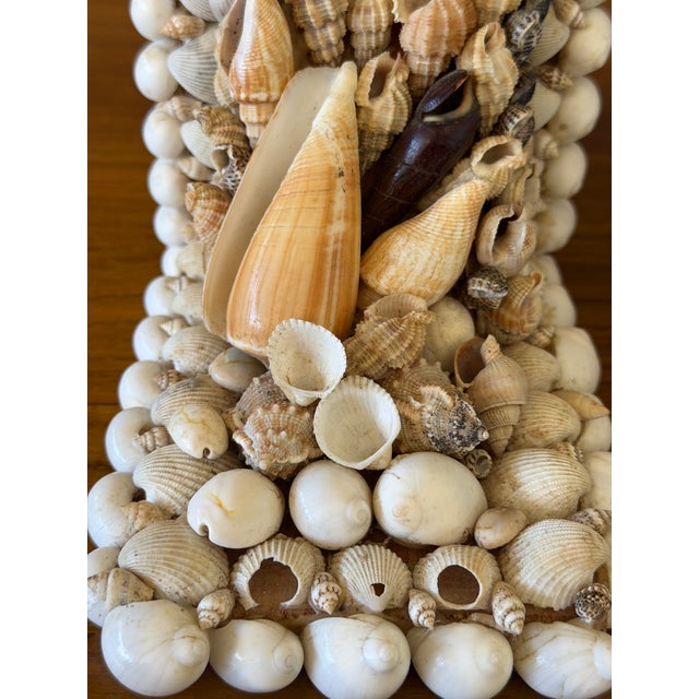 Pair Vintage Handcrafted Coastal Seashell Encrusted Coastal Bookends For Sale In Naples, FL - Image 6 of 12