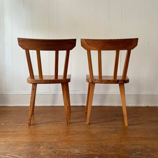 Wood 1970s Pine Side Chairs by Goran Malmvall for Karl Andersson Pair For Sale - Image 7 of 11