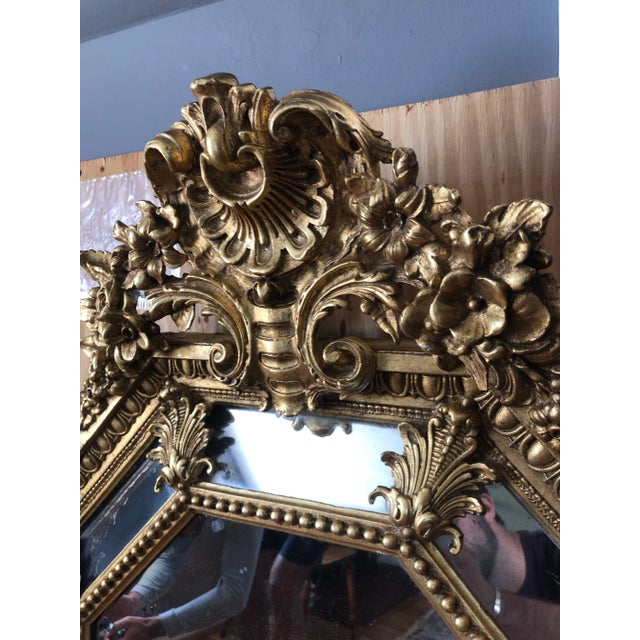 Late 19th Century French Louis XIV Octagonal Gilt Palace Mirrors - a Pair For Sale - Image 5 of 8