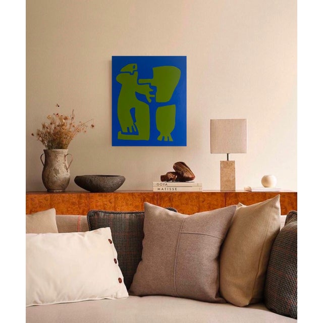 Bodasca, Cubist Painting Happy Blue Man, 2026, Acrylic on Canvas For Sale - Image 3 of 10
