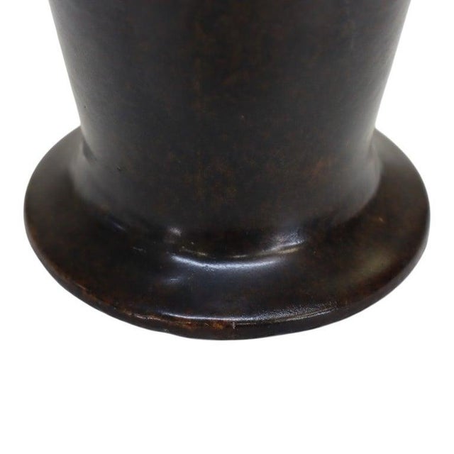 Ceramic Fulper School Art Pottery Vase With Chocolate Brown Glaze Unsigned C1920 For Sale - Image 7 of 8