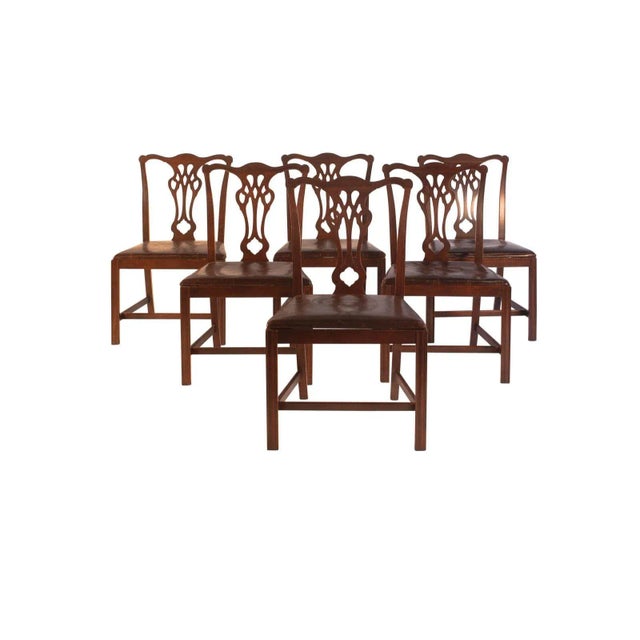 English Set of 8 Chippendale Style Dining Chairs England C.1900 For Sale - Image 3 of 11