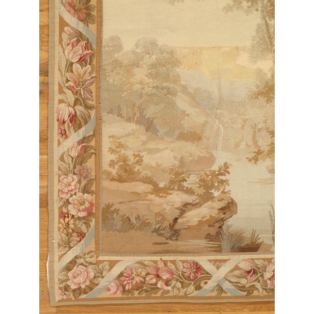 19th Century Aubusson Tapestry, Handmade, Ivory, Taupe, Cream For Sale - Image 9 of 18