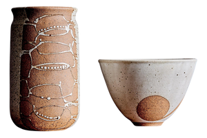 Stoneware Bowl and Vase by Victor Vic Bracke, 1960s, Set of 2