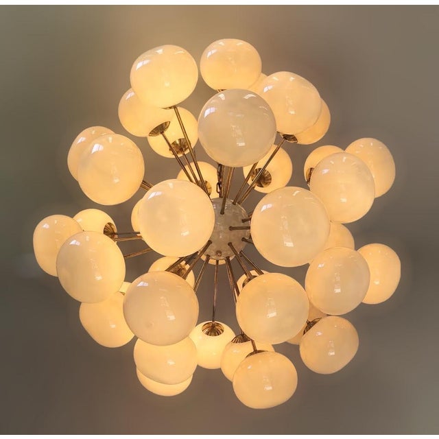 Cream 21st Century Nova Cream Murano Pebble Sputnik Chandelier by Fabio LTD For Sale - Image 8 of 8