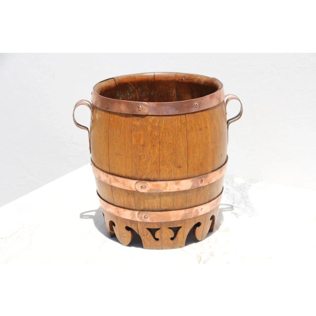 English Georgian Brass Bound Mahogany Peat Bucket, 19th Century For Sale - Image 3 of 12