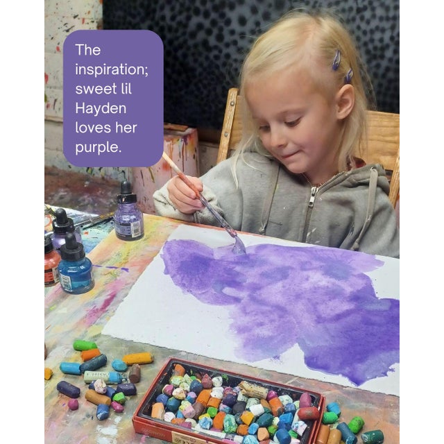 Paint "Hayden Would Only Paint in Purple" Original Contemporary Abstract Painting by Mel Rea For Sale - Image 7 of 7