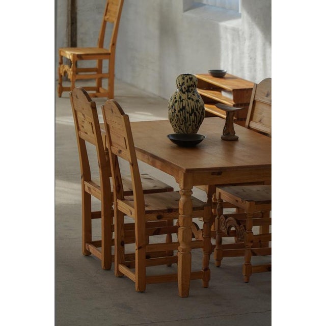 Scandinavian Pine Dining Chairs, 1940s, Set of 8 For Sale - Image 16 of 18