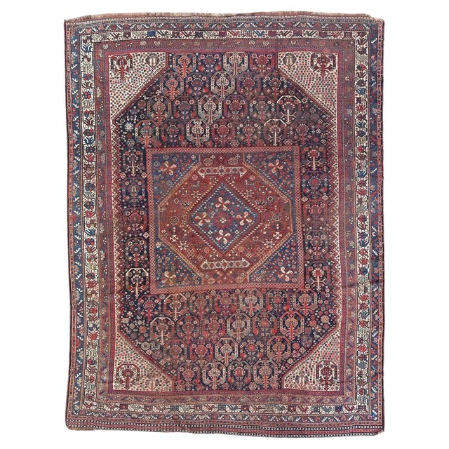 Antique Tribal Shiraz Rug, 1890s For Sale