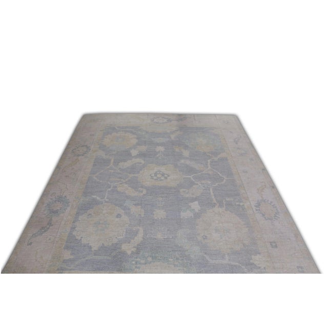 Blue Handwoven Turkish Oushak Rug 13'11" X 17' For Sale In Houston - Image 6 of 7