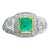1.88 Carat TW Natural Colombian Emerald Cocktail in 18k White Gold Ring, Size 6 For Sale